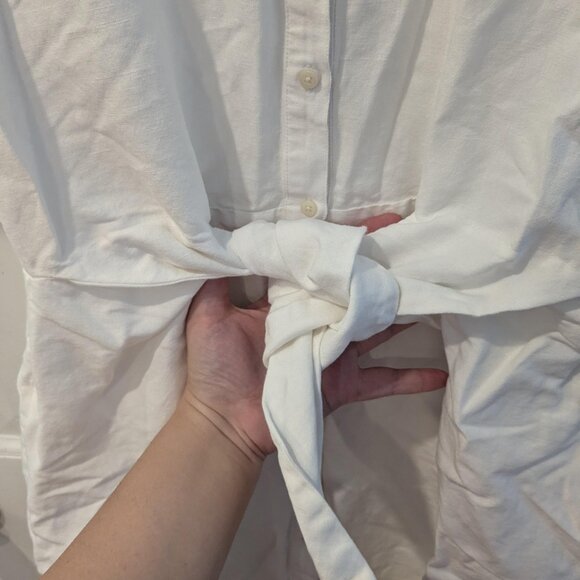 Vineyard Vines white short sleeve shirtdress with belt - Picture 4 of 9